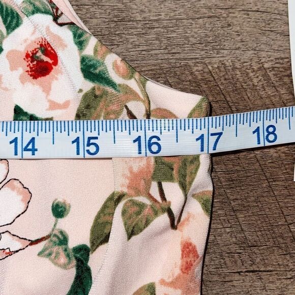 London Times Womens Floral Elastic Waistband Jumpsuit Dress Multicolor Size 6 NW - Picture 8 of 12